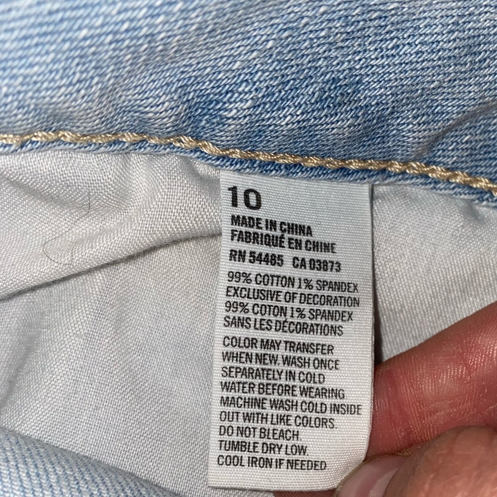 American Eagle Shorts Stretch Distress Light Wash - Picture 3 of 5